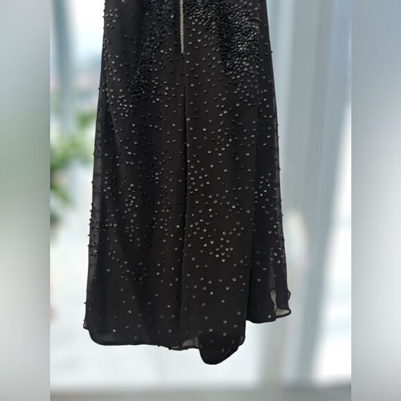 🔥🔥 Helmut Lang GRANULE 100% Silk Embellished Leather Sequin Dress Size 6 - Picture 9 of 16